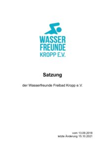 Satzung der Wasserfreunde Freibad Kropp e.V.